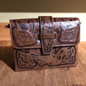 Tooled Leather Clutch